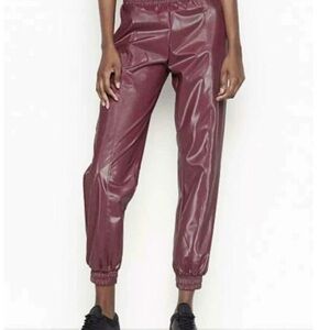 VICTORIA’S SECRET / VICTORIA SPORT coated burgundy joggers NWT